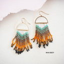  Hand Beaded Tassel Earrings | Color Block Seed Bead Danglers