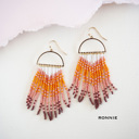  Hand Beaded Tassel Earrings | Color Block Seed Bead Danglers