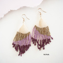  Hand Beaded Tassel Earrings | Color Block Seed Bead Danglers