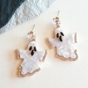  Sparkly Ghost Earrings | Halloween Mother of Pearl Ghost Danglers