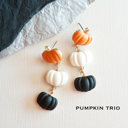 Pumpkin Trio Friendly Halloween Earrings | Harvest Festival Dangle Earrings | Pumpkin | Ghost | Spiders