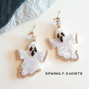 Sparkly Ghosts Friendly Halloween Earrings | Harvest Festival Dangle Earrings | Pumpkin | Ghost | Spiders