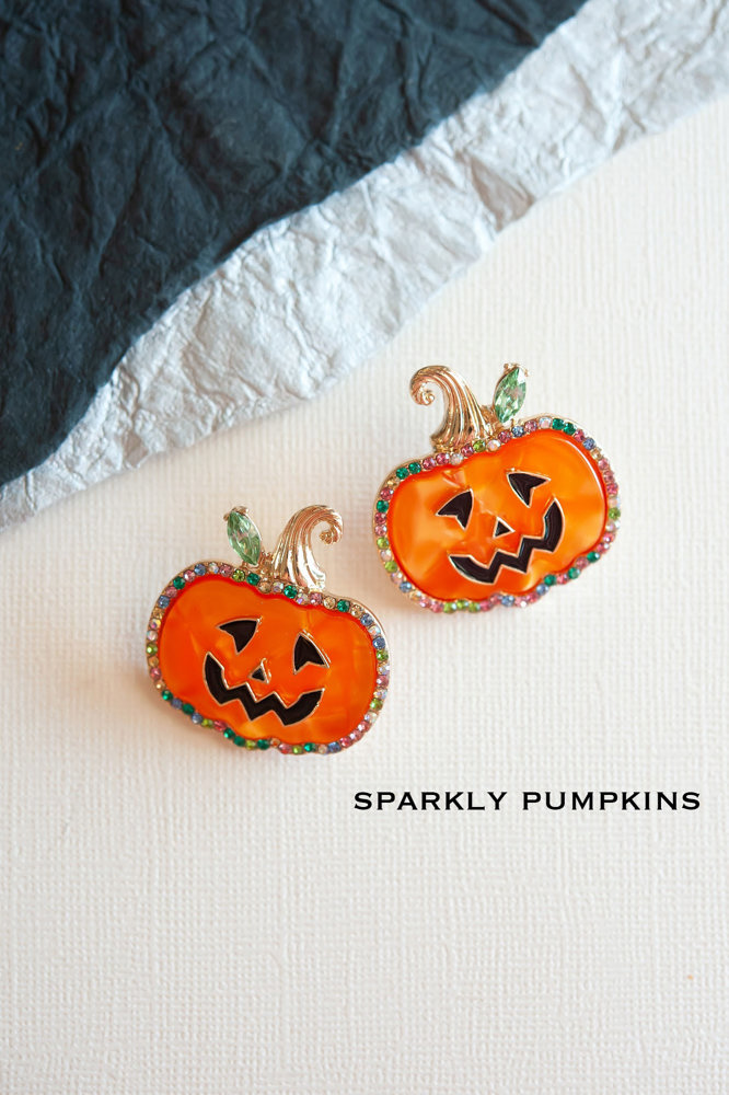 Friendly Halloween Earrings | Harvest Festival Dangle Earrings | Pumpkin | Ghost | Spiders