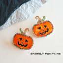 Sparkly Pumpkins Friendly Halloween Earrings | Harvest Festival Dangle Earrings | Pumpkin | Ghost | Spiders