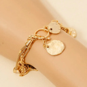 Helga Coin Charm Layered Chain Bracelets