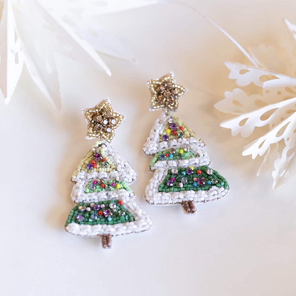 Holly Jolly Christmas Tree Earrings