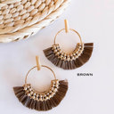  Jackie Raffia Post Back Hoops | Circle Earrings With Crystal Details