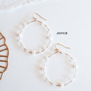  Pearl Earrings | Modern Pearl and Gold Hoops With Crystals | White Earrings