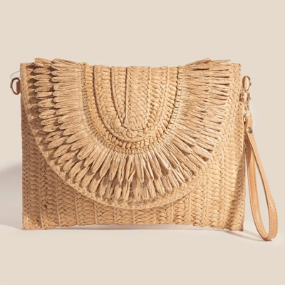 Kensey Rattan Envelope Clutch Bag