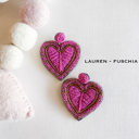 Lauren - Fuschia Valentine's Day Earrings | Heart Jewelry | Galentine's Gift 