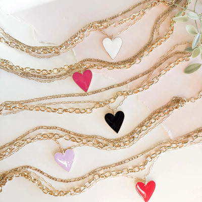 Golden Heartline Necklace | Layered Chain Valentine's Day Necklace