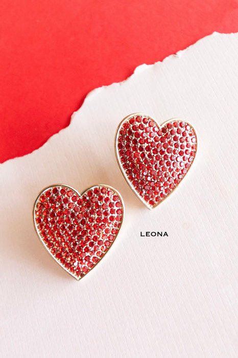 Valentines Day Earrings | Heart Jewelry | Galentines Gift | Sparkly Romantic Studs | Lover Era