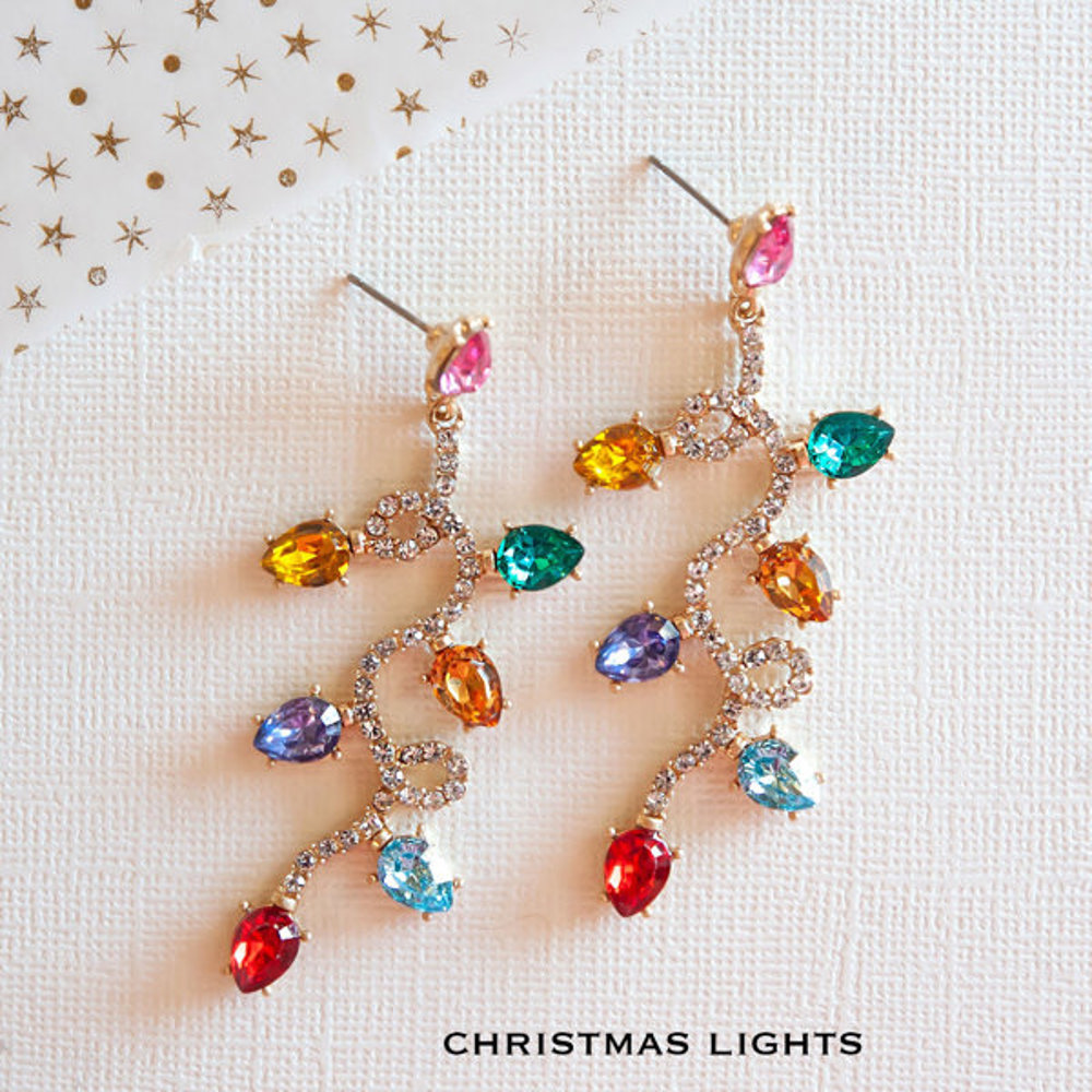 Sparkly Christmas Earrings | Vintage Vibe Holiday Earrings | Christmas Tree Jewelry