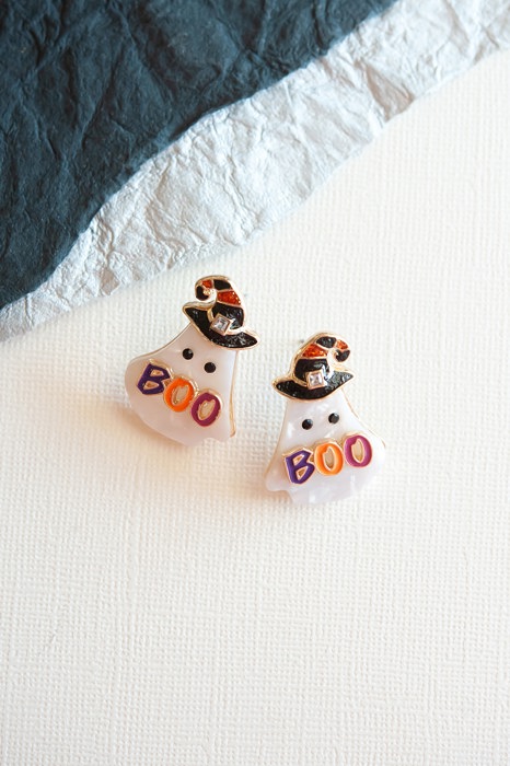 Little Wizard Ghost Earrings | Resin Boo Halloween Earrings