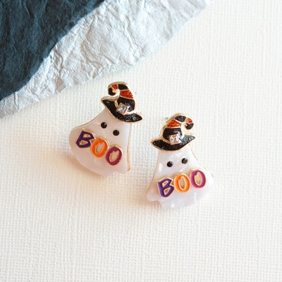 Little Wizard Ghost Earrings | Resin Boo Halloween Earrings