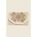  Maggie Boho Beaded Pattern Envelope Clutch Bag