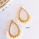  Marla Gold and Raffia Hoops | Teardrop Earrings With Crystal Details