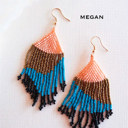  Hand Beaded Tassel Earrings | Colorful Boho Tribal Fringe Earrings | Color Block Seed Bead Danglers