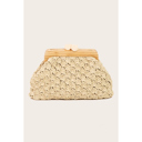  Melissa Rattan Braided Wooden Frame Clutch Bag