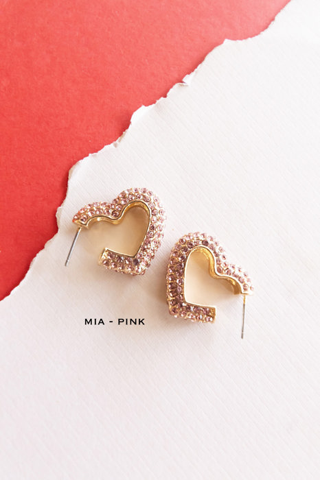 Valentines Day Earrings | Heart Jewelry | Galentines Gift | Sparkly Romantic Studs | Lover Era