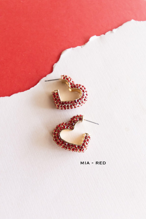 Valentines Day Earrings | Heart Jewelry | Galentines Gift | Sparkly Romantic Studs | Lover Era