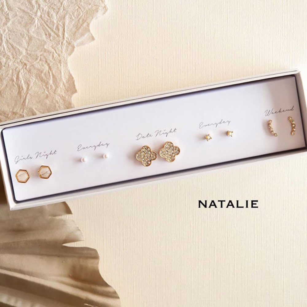 Boxed Stud Earrings Sets | Dainty Earrings Sets | Gift Ready Holiday Earring Sets