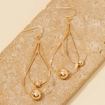 Orly Gold Double Teardrop Dangle Earrings