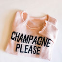 Pink Small Champagne Please Sweater | Bachelorette Party Gift | Brunch and Mimosa Shirt | Bridal Party | New Year Eve Top