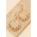 Quinn Beaded Flowers Hoop Dangle Earrings