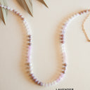 Lavender Rainbow Bead Necklace | Multi Color Knotted Gemstone Necklace | Gem Candy Necklace Gift