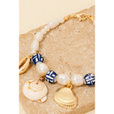  Regan Sea Life Charms Pearl and Ceramic Beaded Bracelet