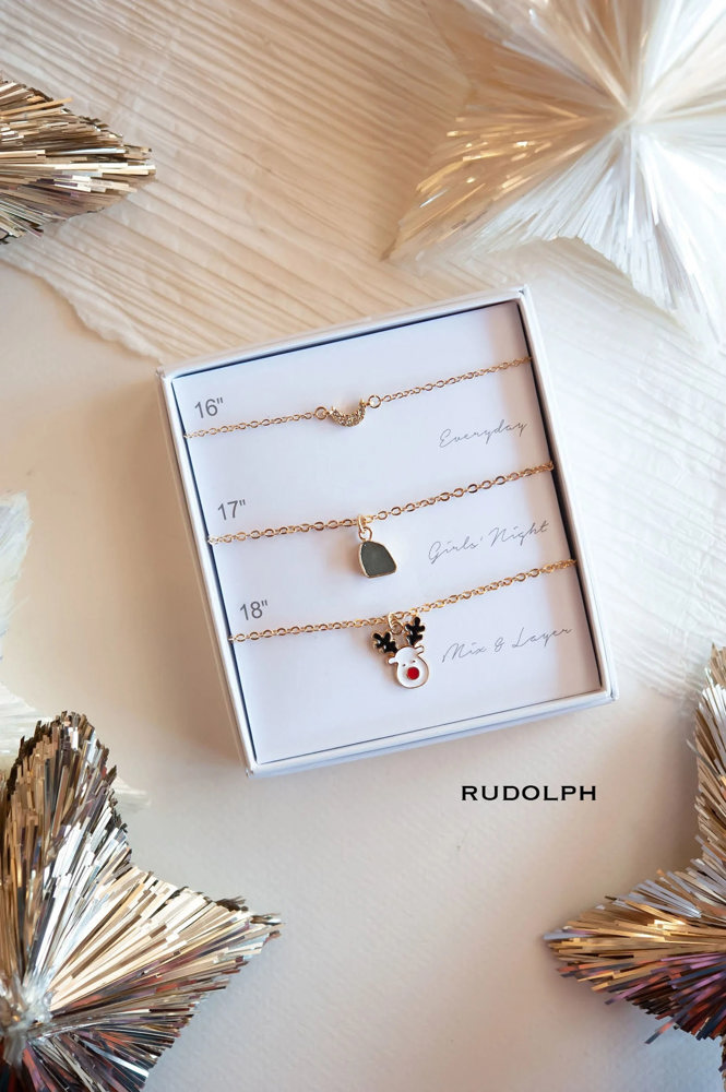 Christmas Boxed Necklace Sets | Delicate Layering Necklaces | Gift Ready Jewelry | Charm Necklaces