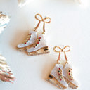 White Christmas Ice Skates Earrings | Pastel Ice Skating Earrings | Winter Wonderland Gift