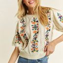  Ellie Floral Embroidery Pullover Sweater