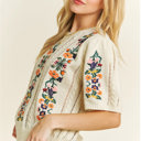  Ellie Floral Embroidery Pullover Sweater