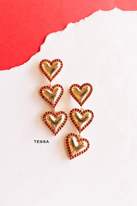 Valentines Day Earrings | Heart Jewelry | Galentines Gift | Sparkly Romantic Studs | Lover Era