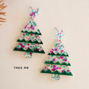  Christmas Earrings | Christmas Tree Jewelry | Colorful Holiday Earrings | Santa Earrings