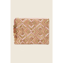  Vivian Pink Beaded and Embroidered Rectangle Clutch Bag
