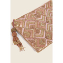  Vivian Pink Beaded and Embroidered Rectangle Clutch Bag