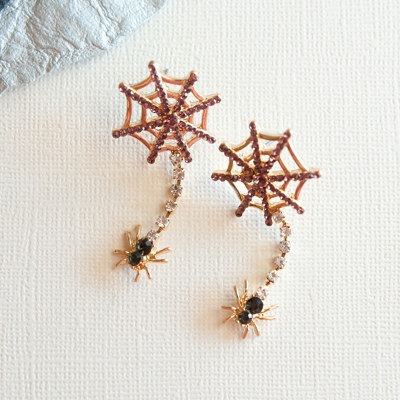Dangling Spider Web Earrings | Friendly Halloween Earrings