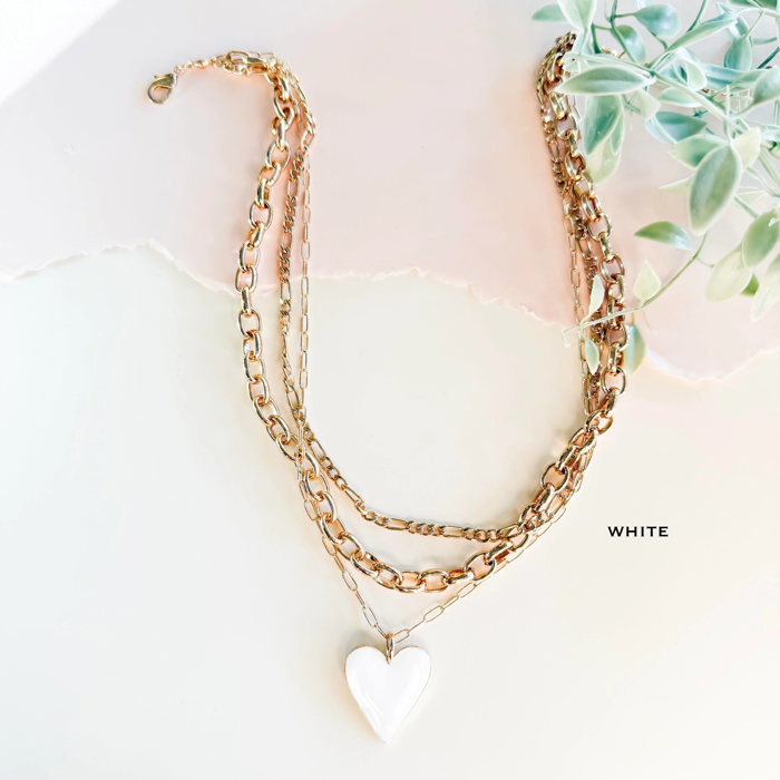 Golden Heartline Necklace | Layered Chain Valentine's Day Necklace