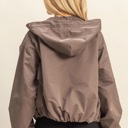  Angela Hooded Zip-Up Jacket | Women's Fall and Winter Fashion | Cocoa Brown Casual Atheisurewear 