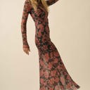 Angelica Floral Mesh Mock-Neck Maxi Dress