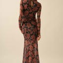  Angelica Floral Mesh Mock-Neck Maxi Dress