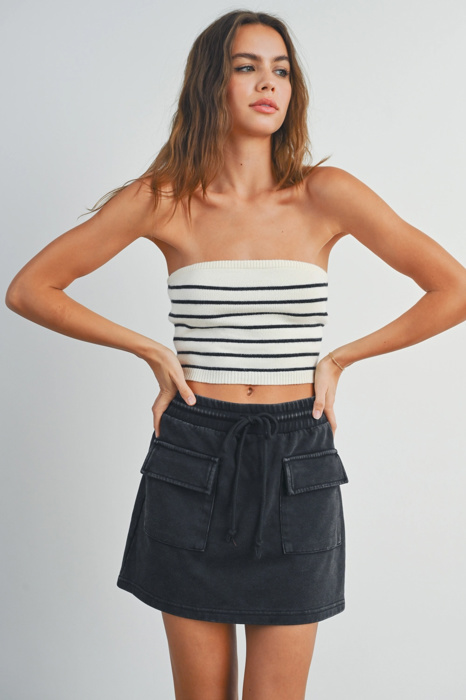 Aria Washed French Terry Front Pocket Skirt | Women's Cotton Casual Everyday Skirt | Casual Style | Cozy Summer Style | Travelwear