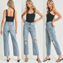  Blake High Rise Distressed Dad Jean | Denim | Wide Leg | Fall Jeans | Light Wash