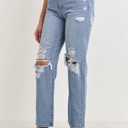  Blake High Rise Distressed Dad Jean | Denim | Wide Leg | Fall Jeans | Light Wash