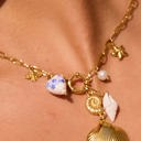  Brianna 18K Gold Shell Ceramic Charm Necklace | Women's Summer Accessories | Lead & Nickel Free | Hypoallergenic | Water Resistant