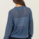  Brooke Star Pattern Open-Stich Sweater | Relaxed Fit Blue Women's Shirt | Open-Knit Sweater | Trendy Sweaters