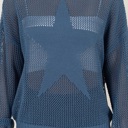  Brooke Star Pattern Open-Stich Sweater | Relaxed Fit Blue Women's Shirt | Open-Knit Sweater | Trendy Sweaters